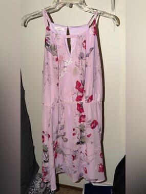 Maurices Lilac Floral Slip Dress with Delicate Pink Accents